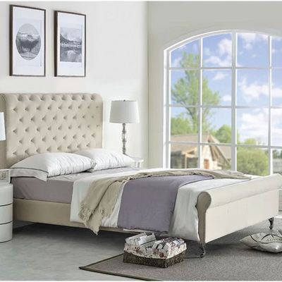 Villeda Upholstered Sleigh 100X200 Single Bed Villeda Upholstered Sleigh 100X200 Single Bed