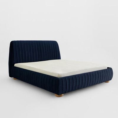 Victoria Channel Tufted 100X200 Single Bed/Navy Blue