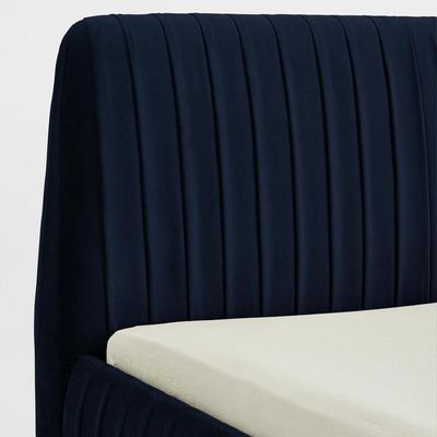 Victoria Channel Tufted 100X200 Single Bed/Navy Blue