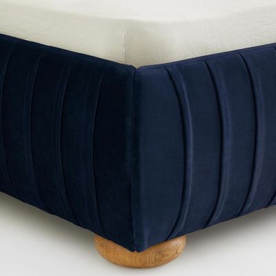 Victoria Channel Tufted 100X200 Single Bed/Navy Blue