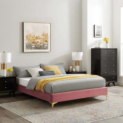 Sutton Velvet 100X200 Single Bed/Pink