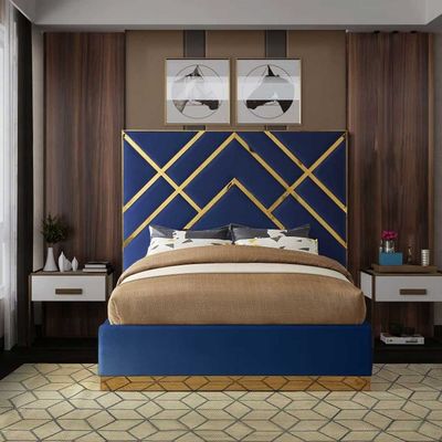 Wayfair Velvet 100X200 Single Bed/Navy Blue