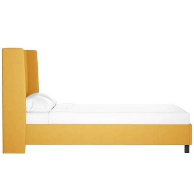 Goodrich Velvet Upholstered 100X200 Single Bed/Yellow
