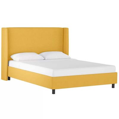 Goodrich Velvet Upholstered 100X200 Single Bed/Yellow