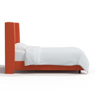 Goodrich Velvet Upholstered 100X200 Single Bed/Orange 