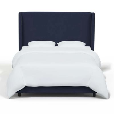Goodrich Velvet Upholstered 100X200 ingle Bed/Navy Blue