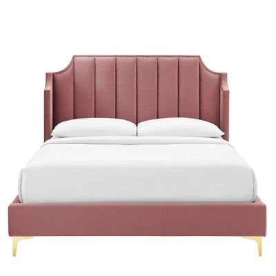 Daniella Channel Tufted 100X200 Single Bed/Pink