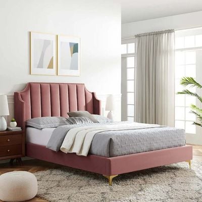 Daniella Channel Tufted 100X200 Single Bed/Pink