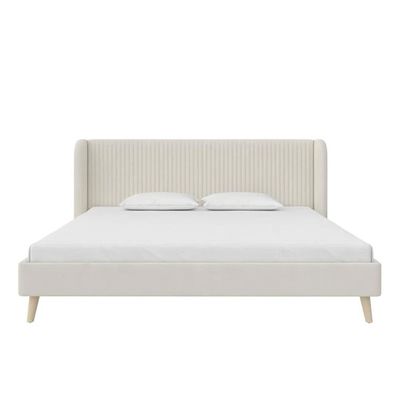 Holly Upholstered Platform 100X200 Single Bed/Beige