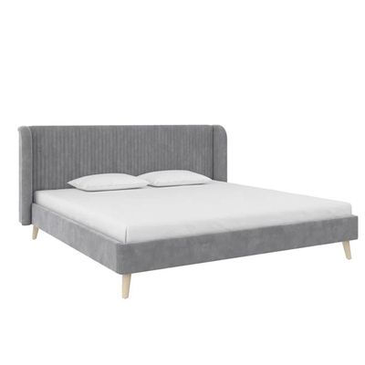 Holly Upholstered Platform 100X200 Single Bed/Grey