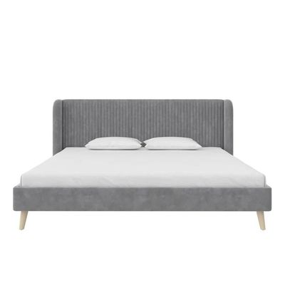 Holly Upholstered Platform 100X200 Single Bed/Grey