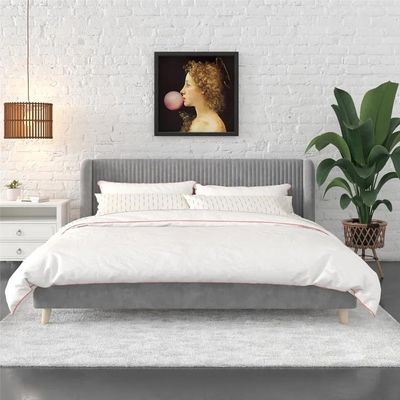 Holly Upholstered Platform 100X200 Single Bed/Grey