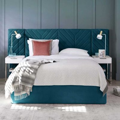 Prime Wall Panel Headboard 200X200 Super King Bed /Blue