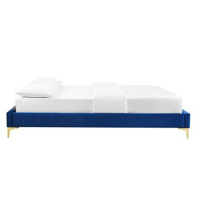 Sutton Velvet 200X200 Super King Bed  /Navy Blue