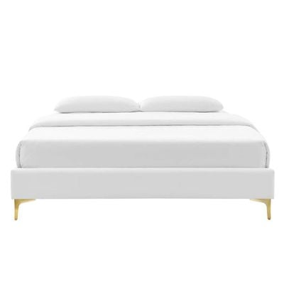 Sutton Velvet 200X200 Super King Bed  /White