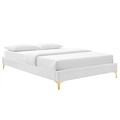 Sutton Velvet 200X200 Super King Bed  /White