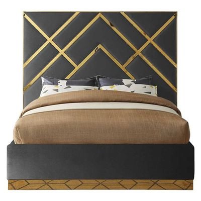 Wayfair Velvet 200X200 Super King Bed  /Dark Grey