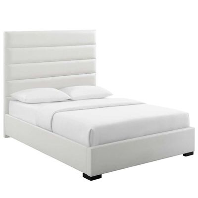 Makan Faux Leather Platform 200X200 Super King Bed