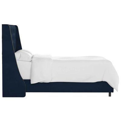 Skyline Wingback 200X200 Super King Bed /Navy Blue