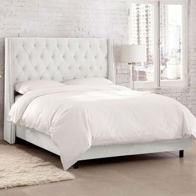 Skyline Wingback 200X200 Super King Bed /White