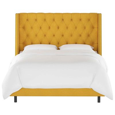 Skyline Wingback 200X200 Super King  Bed /Yellow
