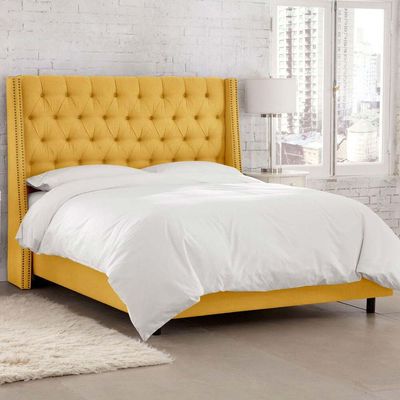 Skyline Wingback 200X200 Super King  Bed /Yellow