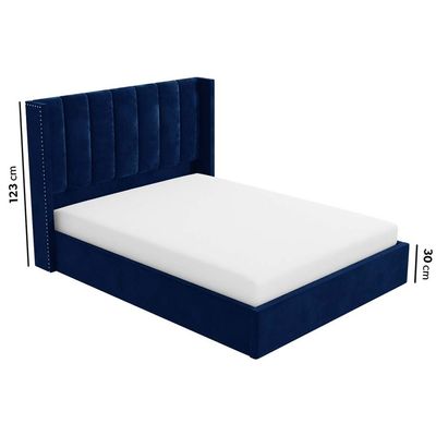 Maddoo Wing Back 200X200 Super King Bed  /Navy Blue