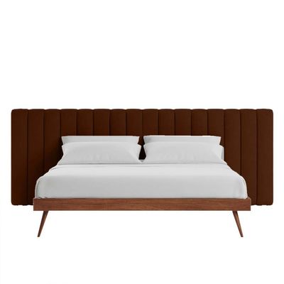 Megane Channel Tufted 200X200 Super King Bed  /Brown 