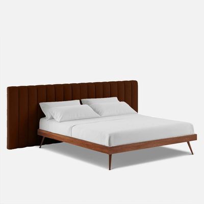 Megane Channel Tufted 200X200 Super King Bed  /Brown 