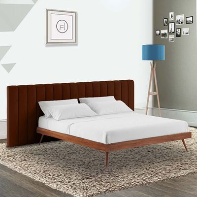 Megane Channel Tufted 200X200 Super King Bed  /Brown 