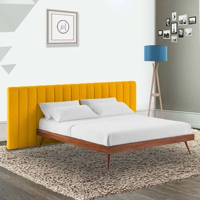 Megane Channel Tufted 200X200 Super King Bed  /Yellow