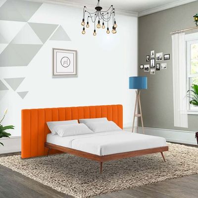 Megane Channel Tufted 200X200 Super King Bed  /Orange