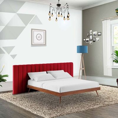 Megane Channel Tufted 200X200 Super King Bed  /Red