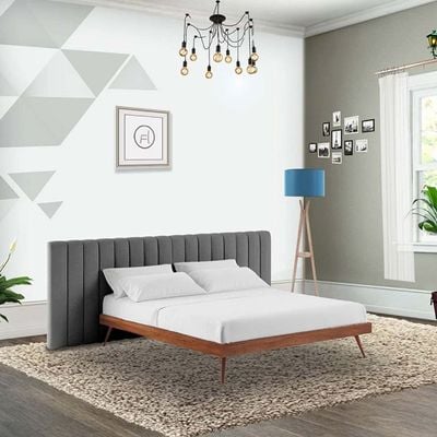 Megane Channel Tufted 200X200 Super King Bed  /Grey