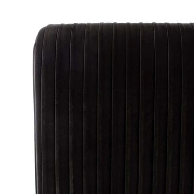 Hazel Pleated Velvet 200X200 Super King Bed /Black