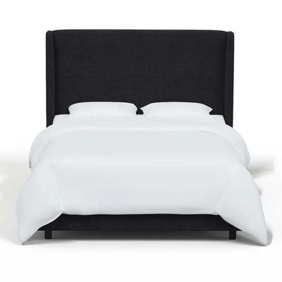 Goodrich Velvet Upholstered 200X200 Super King Bed /Black