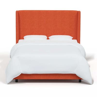 Goodrich Velvet Upholstered 200X200 Super King Bed /Orange