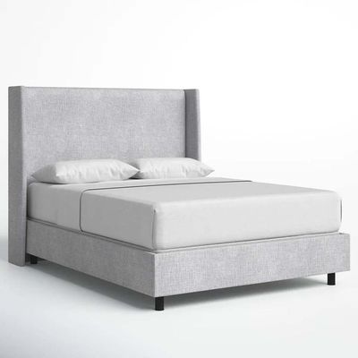 Goodrich Velvet Upholstered 200X200 Super King Bed  /Grey