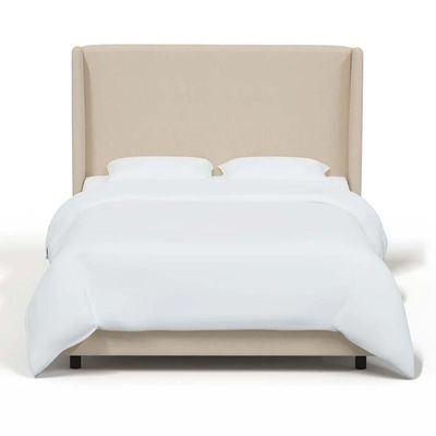 Goodrich Velvet Upholstered 200X200 Super King Bed/Beige 