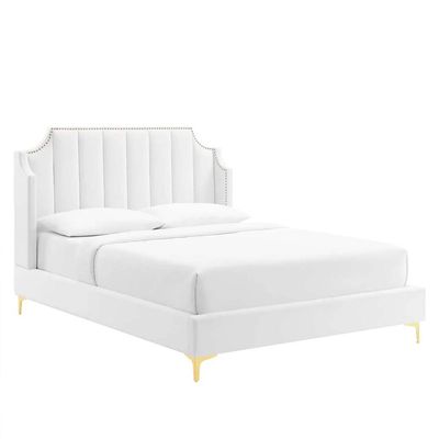 Daniella Channel Tufted 200X200 Super King Bed/White 