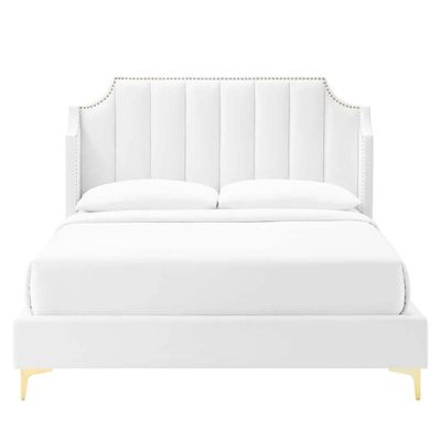 Daniella Channel Tufted 200X200 Super King Bed/White 