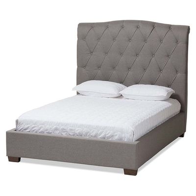 Shannon Upholstered Platform 200X200 Super King Bed  /Grey