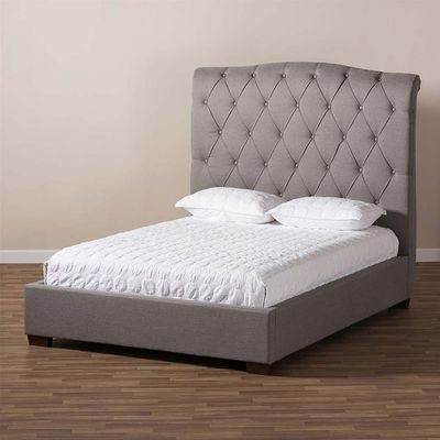 Shannon Upholstered Platform 200X200 Super King Bed  /Grey