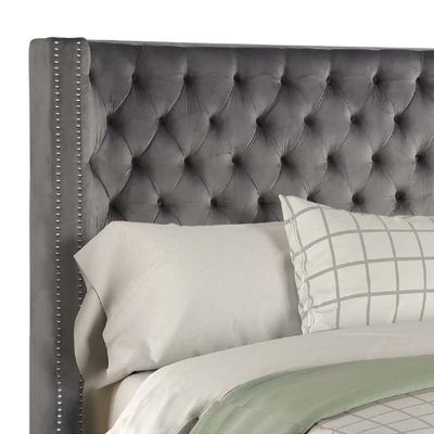 Purkey Upholstered 200X200 Super King Bed  /Dark Grey