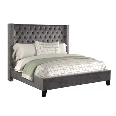 Purkey Upholstered 200X200 Super King Bed  /Dark Grey