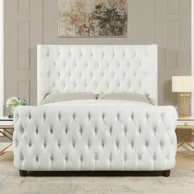 Jennifer Brooklyn Tufted Headboard 200X200 Super King  Bed /White