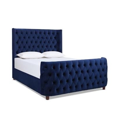 Jennifer Brooklyn Tufted Headboard 200X200 Super King  Bed /Navy Blue