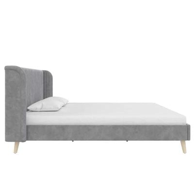 Holly Upholstered Platform 200X200 Super King Bed/Grey