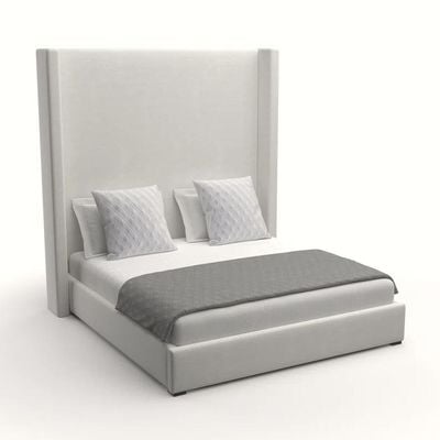 Nora Tall Headboard Upholstered 200X200 Super King Bed  /White