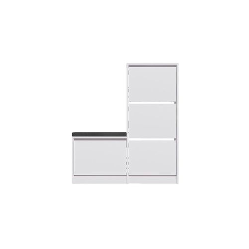 Dude Bench & Shoe Cabinet - 16 pairs - White - 2 Years Warranty